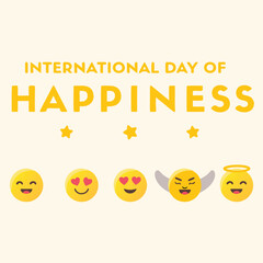 A celebratory graphic design for International Day of Happiness