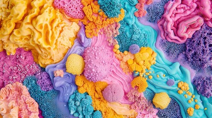 Vibrant Abstract Swirls of Color and Texture