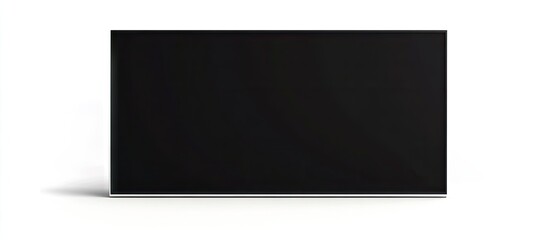 Black screen with silver edge on white background emphasizing modern elegance and strong contrast for visual impact and design aesthetics.