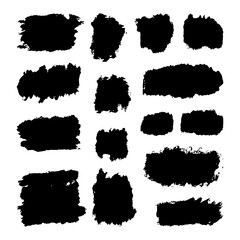 Brush strokes. Paint brush set. Grunge design element. background texture