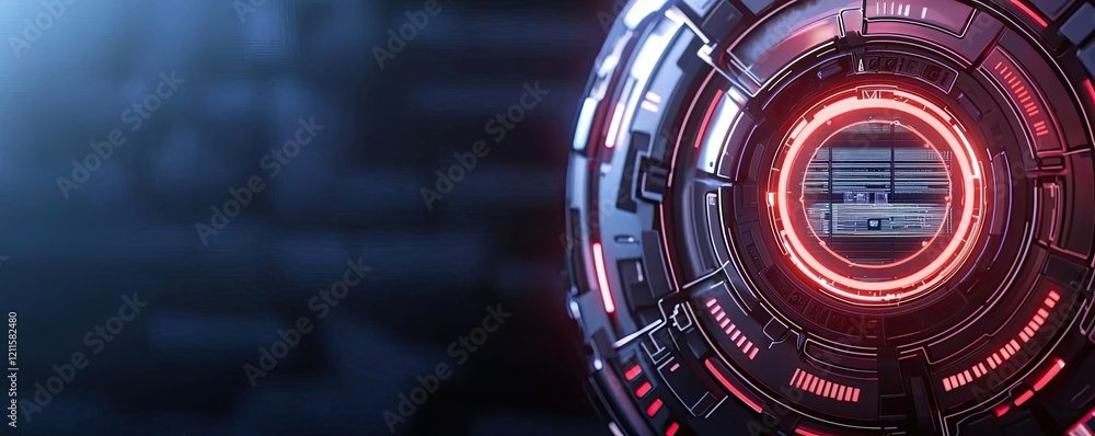 Poster learning analytics ai idea. futuristic technology with glowing circuits and intricate designs in a d