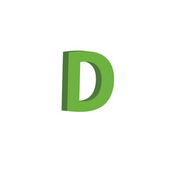 simple 3D green alphabet