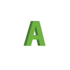 simple 3D green alphabet