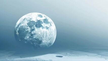 Moonrise over lunar landscape, serene scene, space exploration imagery