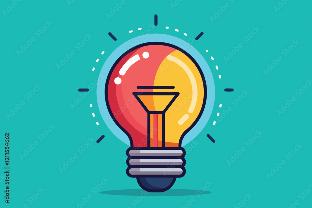 Poster a light bulb featuring a unique design with bright colors that can be customized for artistic expres