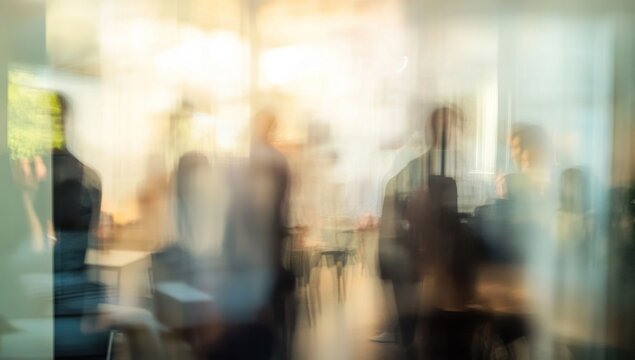Blurred Business Meeting: An Abstract Representation of Modern Workplace Dynamics
