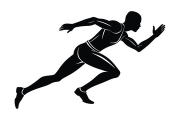 A sprinter in motion silhouette style vector1.eps