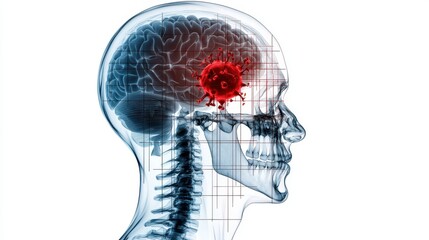 Health risks of virus exposure x-ray analysis of human head