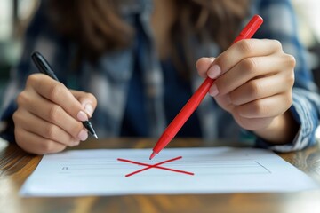 Person Marking Error With Red Marker Generative AI