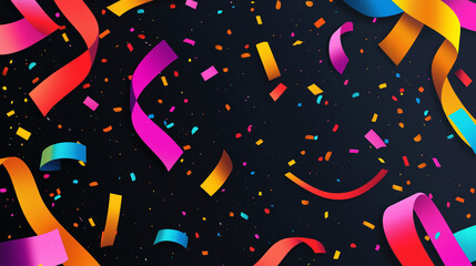 Colorful Balloons and Confetti Celebration Background.