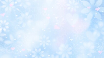 Abstract blue background with many hearts concept love, romantic digital design with floating heart shapes on soft blue gradient backdrop symbolizing affection, passion and tenderness