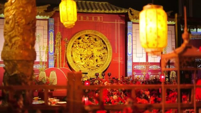 Happy Chinese New Year. Chinese New Year celebration video. Chinese New Year background, lanterns, lanterns, and red Chinese New Year ornaments