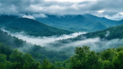 Misty Mountain Majesty: A Breathtaking View of the Smoky Mountains