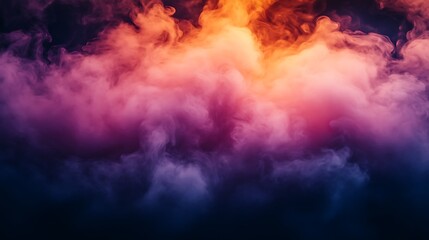 Fototapeta premium Colorful smoke clouds on black background.