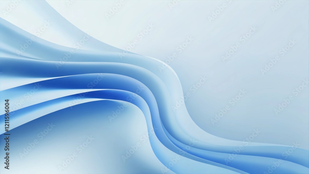 Aufkleber Abstract soft blue wave background. 3d blue background with blue lines curved, wavy sparkle with copy space for text. Three-dimensional wave and blue background flowing elegant design smooth pattern