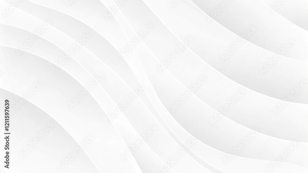 Poster Abstract white and light gray wave modern soft luxury texture with smooth and clean subtle background illustration, elegant minimal design flow art wallpaper, gentle pattern, fluid backdrop