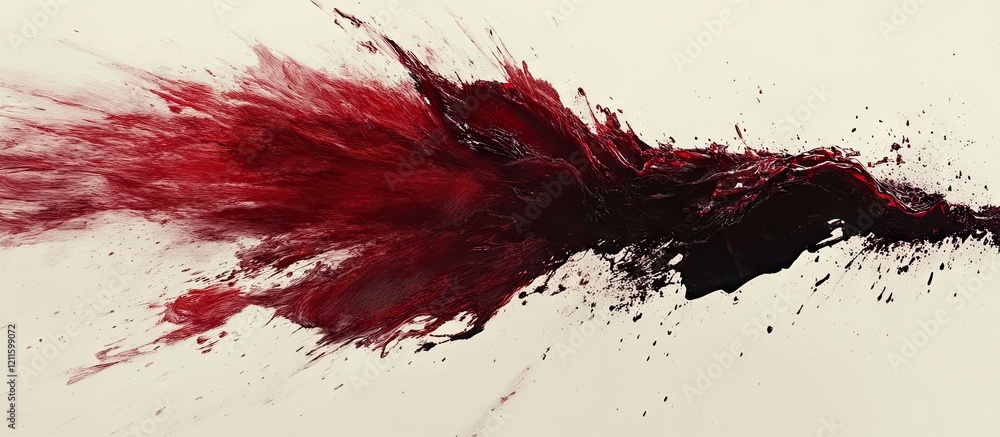 Aufkleber Dynamic splashes of deep red wine against a smooth white backdrop showcasing rich textures and fluid movement in an artistic abstract presentation