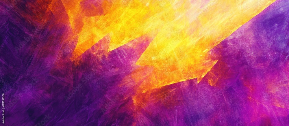 Fototapete Abstract dynamic background with vibrant orange and purple hues featuring sharp diagonal light streaks creating a sense of motion and energy.