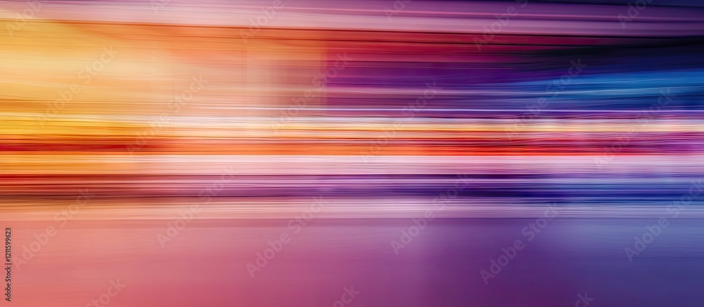 Aufkleber abstract motion blur background featuring vibrant shades of orange, purple, and blue with horizontal