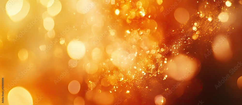 Poster mesmerizing warm orange and golden bokeh lights create a stunning abstract blurred background with s