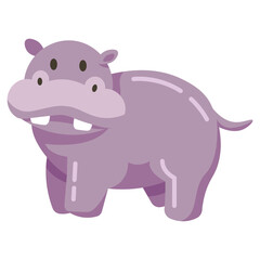 Cartoon Hippo Calf Character Illustration