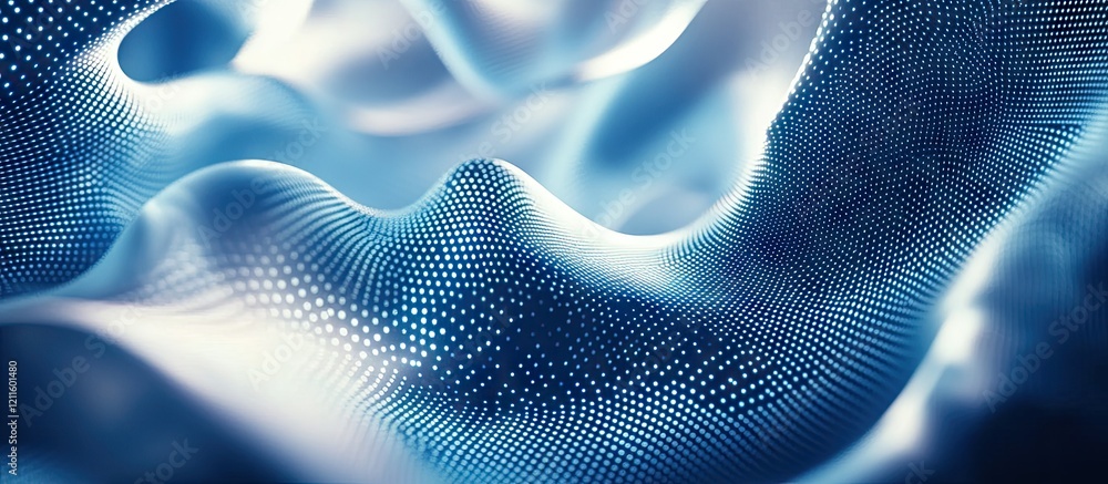 Poster dynamic blue curves with soft gradients create a captivating wave-like texture in this abstract back
