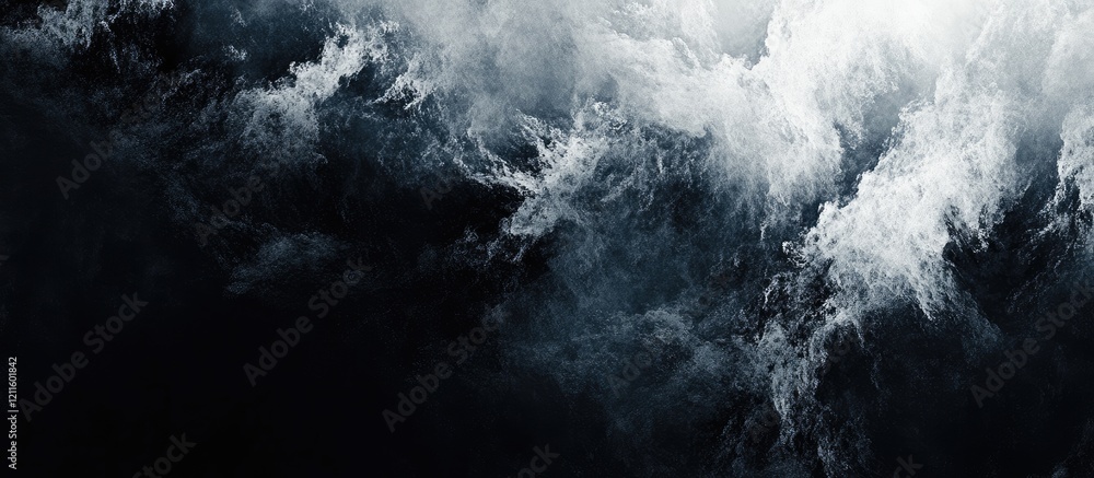 Poster dark abstract grunge texture with swirling navy and gray tones creating a dynamic mottled effect for