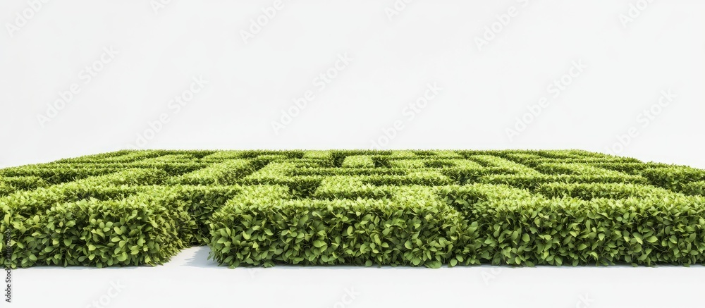 Aufkleber lush green maze garden on a white background featuring intricate hedge design with vibrant greenery 
