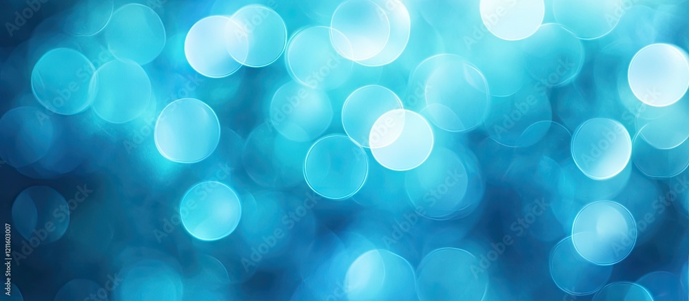 Leinwandbilder soft blue bokeh background with varied circular shapes, featuring light and darker shades of blue cr