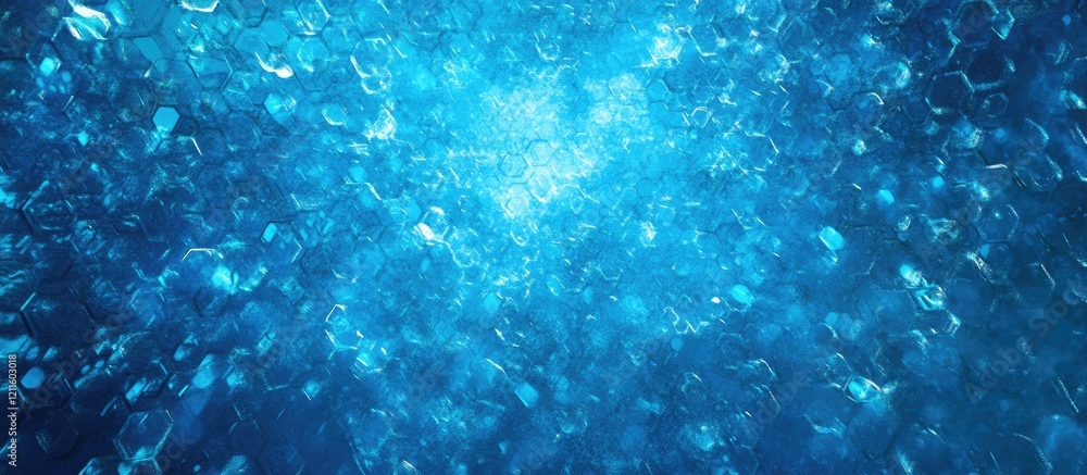 Poster vibrant blue abstract background with a dynamic holographic texture and shimmering hexagonal pattern