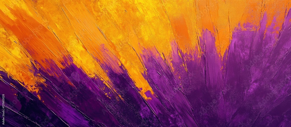 Aufkleber abstract background showcasing deep purple and bright yellow gradients with dynamic brush strokes cr