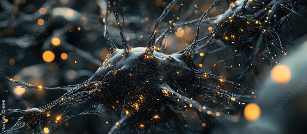 Poster sophisticated black tech nodes intertwining with luminous orange sparks create a dynamic blockchain 
