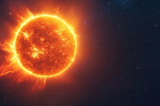 Exploring the vibrant solar flares and coronal explosions of the sun against the vast emptiness of deep space. Generative AI