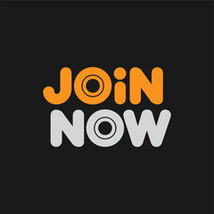 Join Now Typography Vector Template Design for Social Media, Business Branding, Flyer, Brochure and Promotional Campaigns