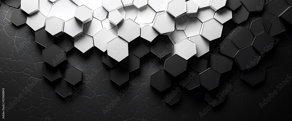 Poster Abstract 3D Hexagon Pattern Background.