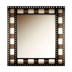 Elegant Brown Film Reel Frame Border Design Background art dark gold movie photo image retro sepia  