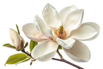 Fototapeta premium white magnolia flower isolated
