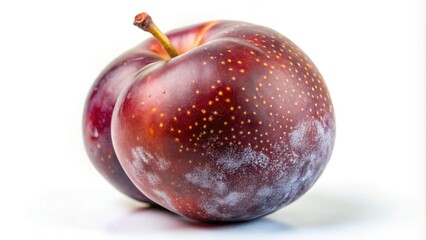 Obraz premium Fresh plum with a few brown spots on its skin, brown spot, colorful, plum