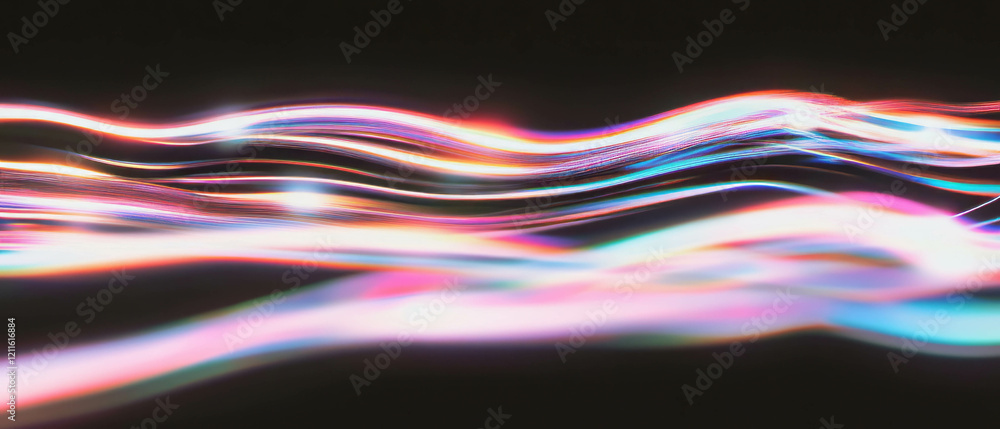 Poster abstract representation of fiber optic streaks showcasing data connectivity and speed