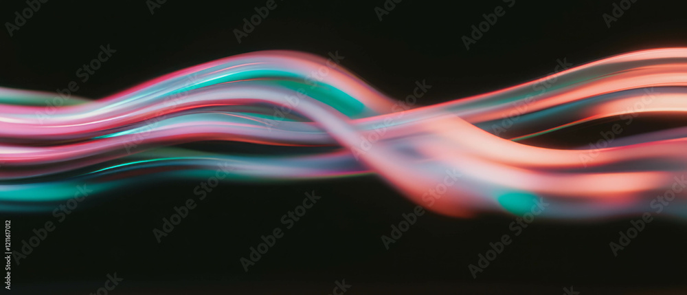 Aufkleber Abstract representation of color-changing wires illustrating data flow dynamics