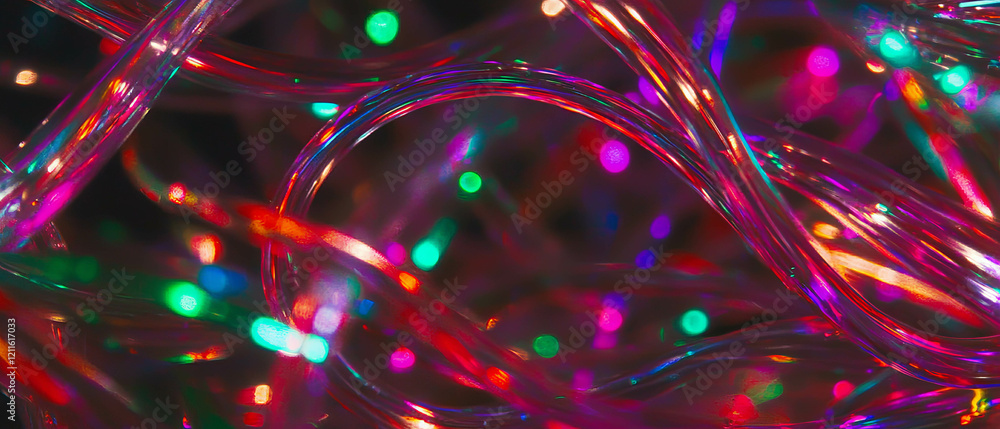 Poster Dynamic abstract background of colorful wires exhibiting data flow and changing speeds
