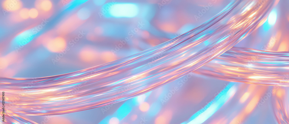 Aufkleber Vibrant abstract visualization of glowing neon wires creating a dynamic atmosphere