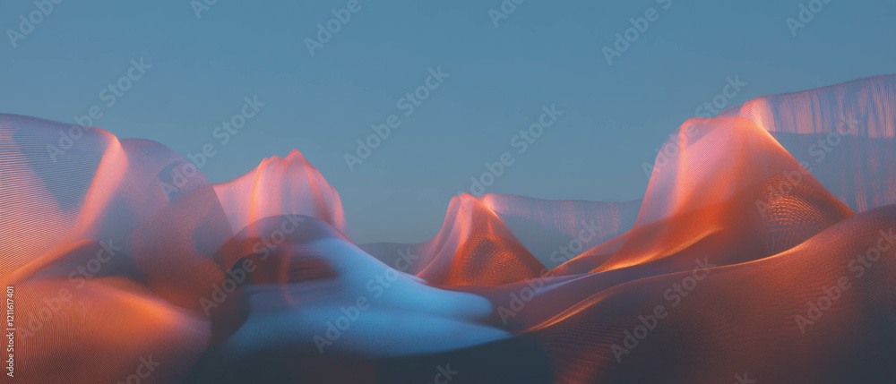 Poster wires creating abstract landscapes representing speed and exploration in travel