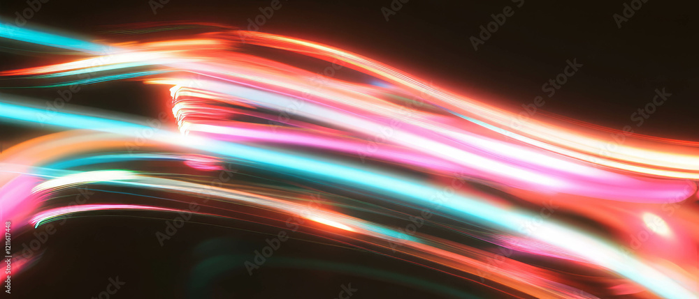 Poster vibrant neon wires create an abstract visual of speed and motion