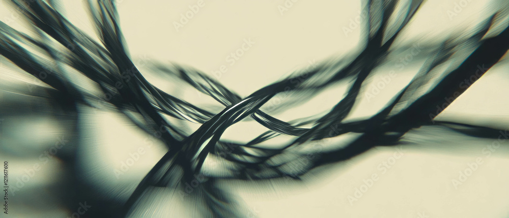 Aufkleber Abstract representation of interconnected wires in motion with defined paths and directions