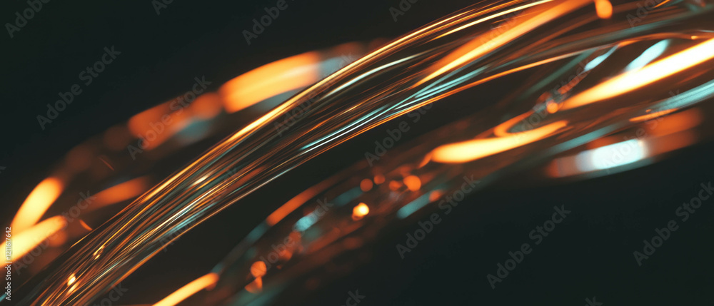 Fototapete Wires gracefully arranged in a captivating abstract composition with dynamic flow and color