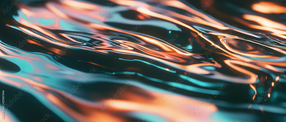 Poster Abstract representation of wires flowing through liquid with dynamic streaks of color