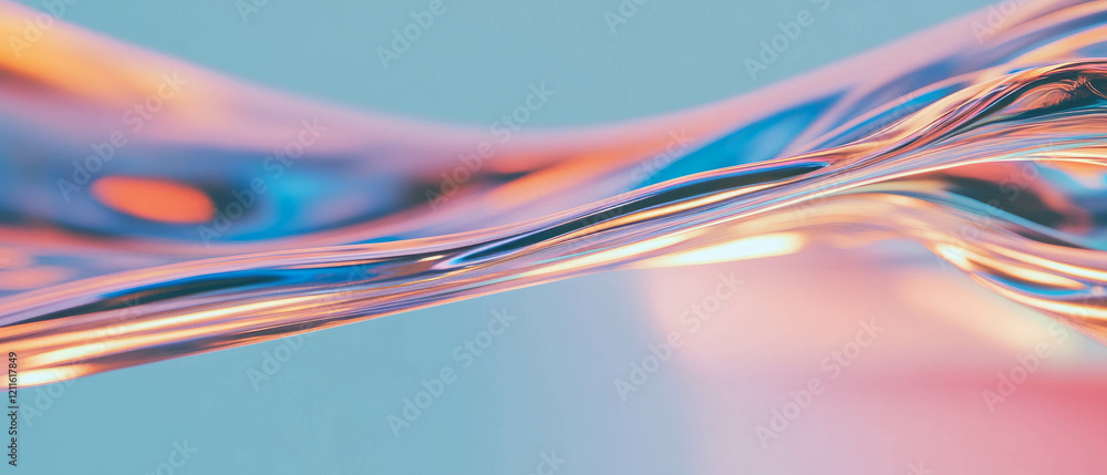 Poster Abstract representation of wires flowing through liquid with dynamic speed streaks