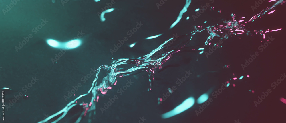 Aufkleber Abstract exploration of wires immersed in liquid with dynamic speed distortions