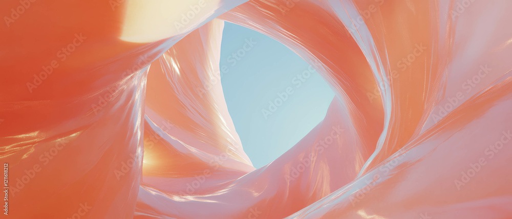 Poster Dynamic movement of abstract cylinders creating a visually intriguing space